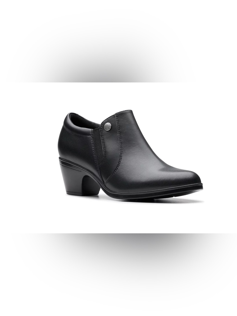 Clarks Black Low Block Heels Size 8.5 - Picture 2 of 16